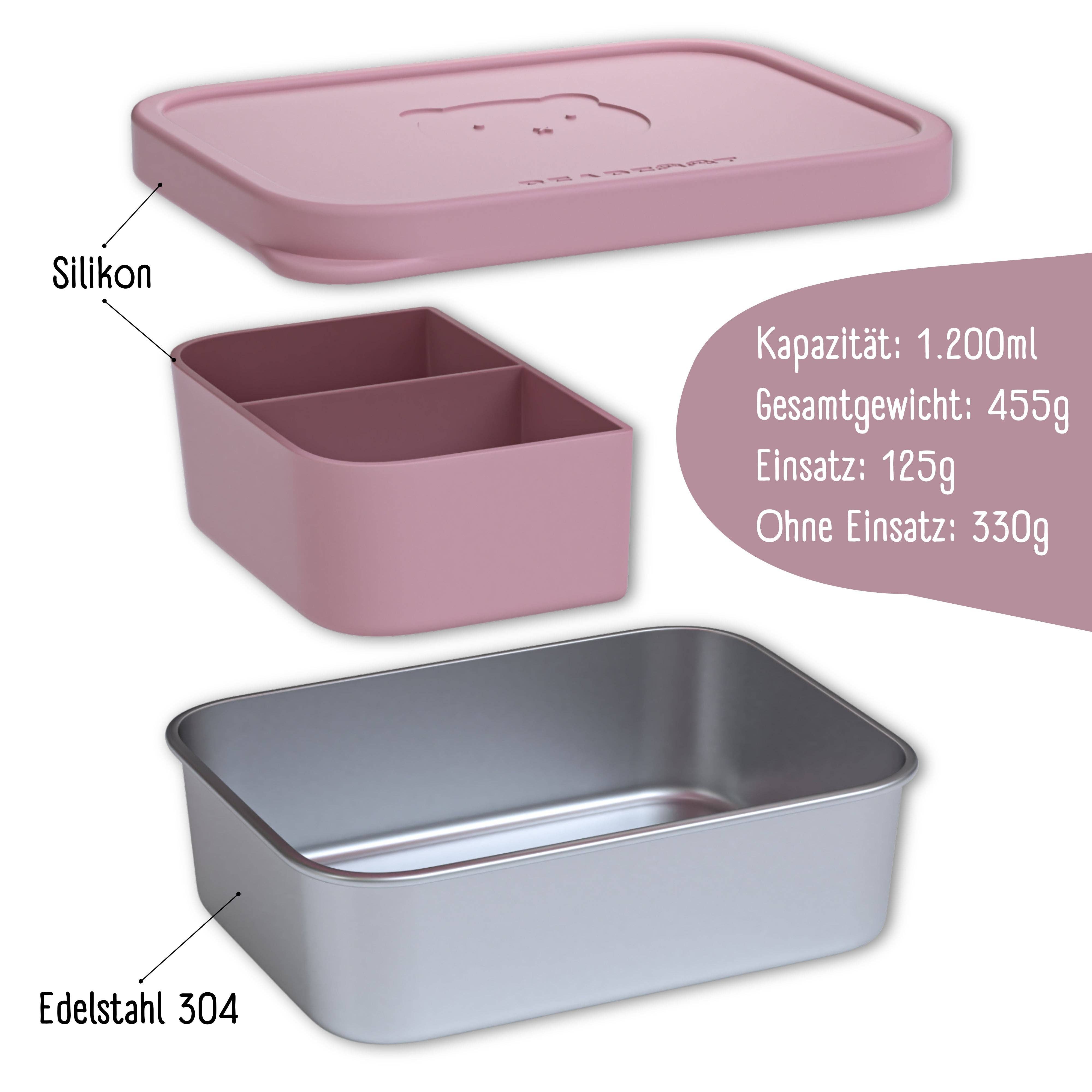 BEARFOOT - Wholesale Lunch Bag/Box - Kids - Children's stainless steel lunchbox with silicone insert - Pink10