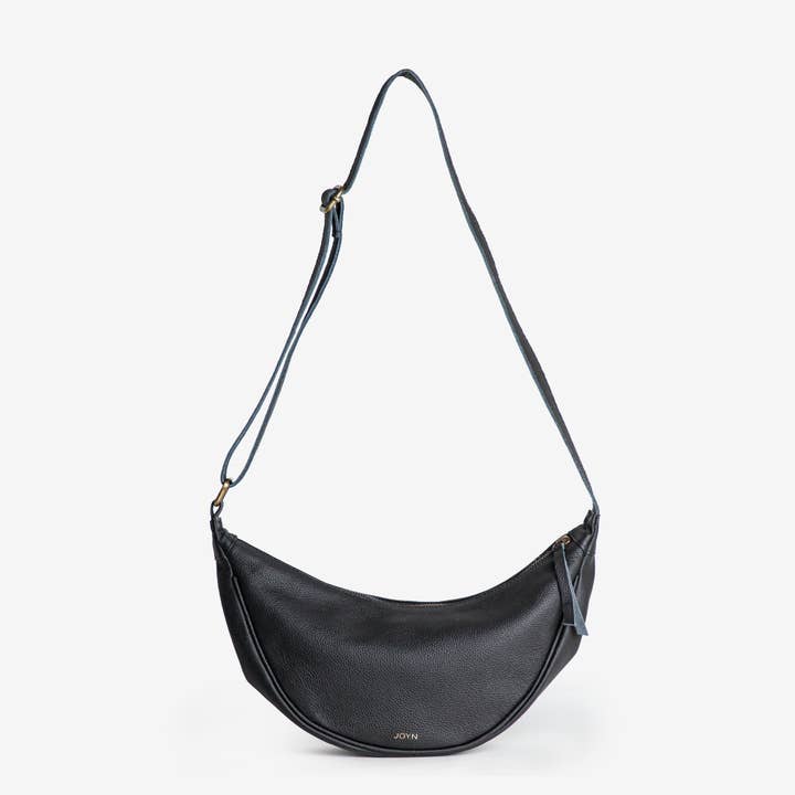 Leather Moon Sling Bag - Black (Immediate) for wholesale by JOYN
