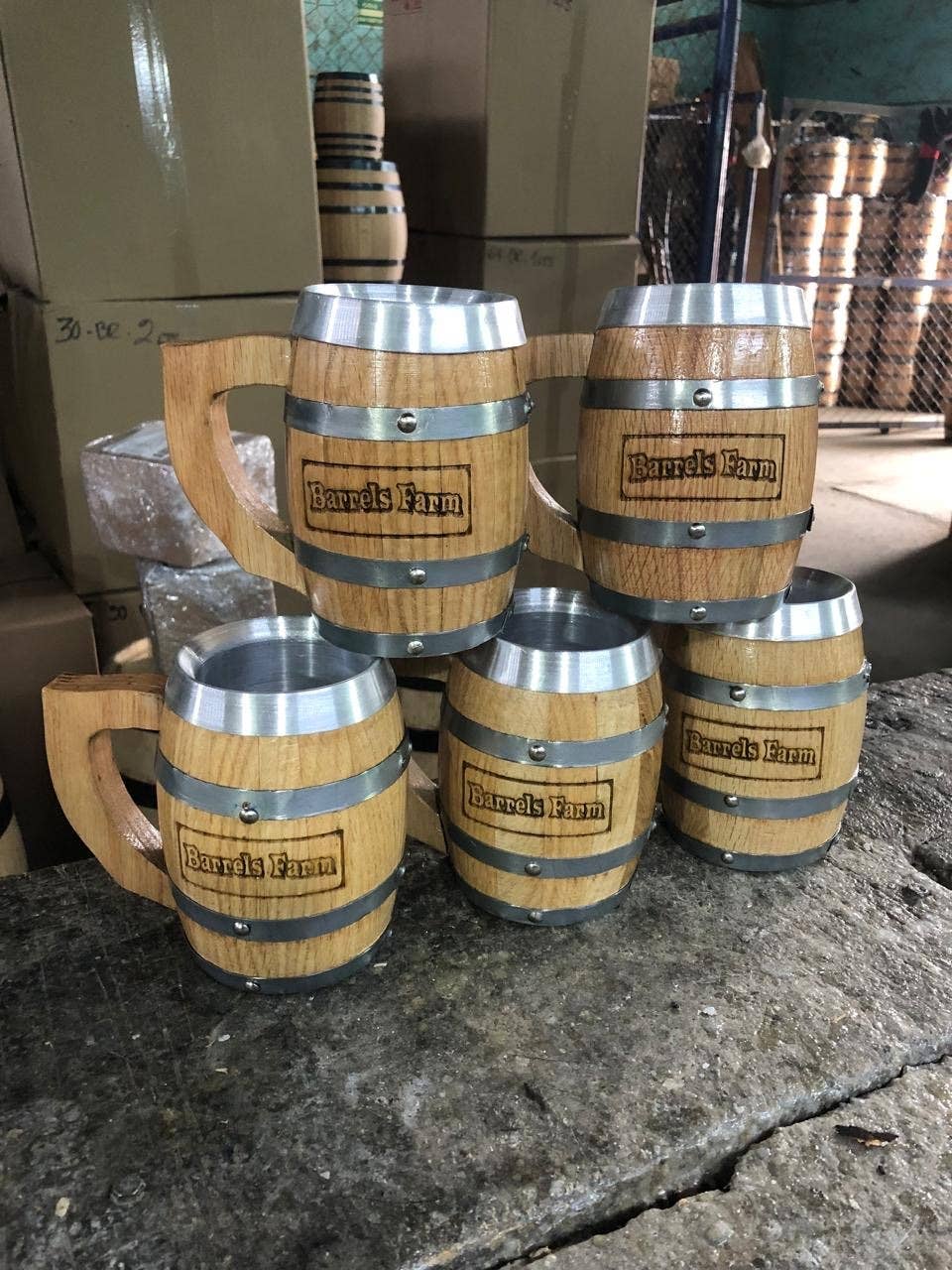 Barrels Farm - Vendita all'ingrosso Bicchiere/tazza - Bicchiere a forma di botte in rovere0