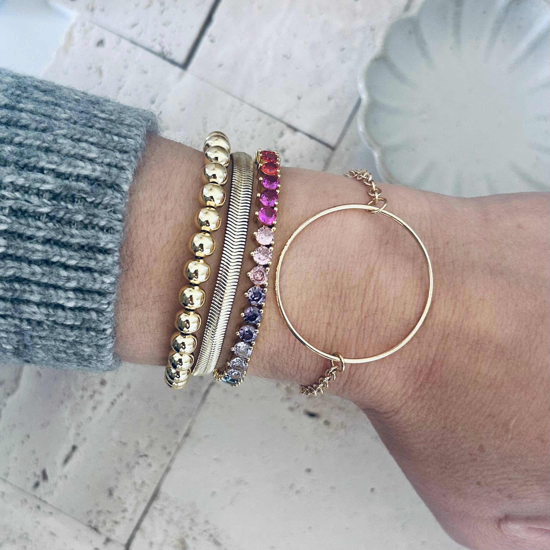 Amady Jewelry - Wholesale Tennis Bracelet - Tennis bracelet Colorful rainbow crystals 6