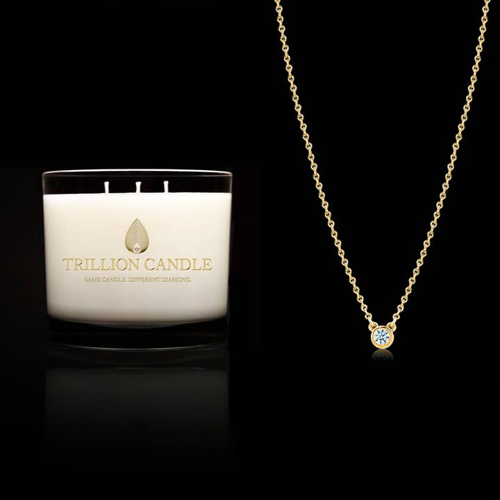 Bougies à 3 mèches avec collier en diamant pour la vente par Trillion Candle