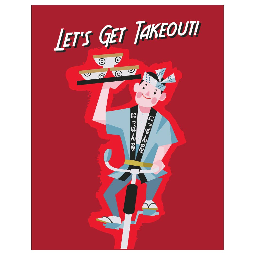 Fridgedoor - Wholesale Everyday Greeting Card - 5'' x 7'' Let's Get Takeout Greeting Card0
