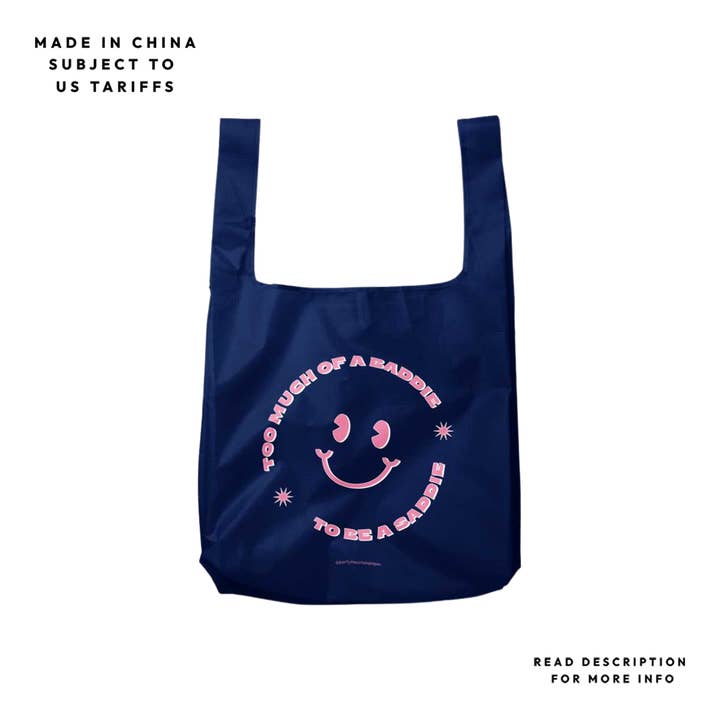 Party Mountain Paper co. - Wholesale Grocery/Shopping Bag - Baddie & Saddie Foldable Nylon Tote | Last Chance