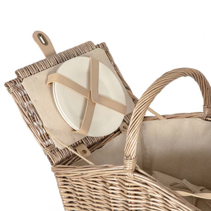 Natural Canvas Piccadilly Picnic Basket for wholesale on Faire