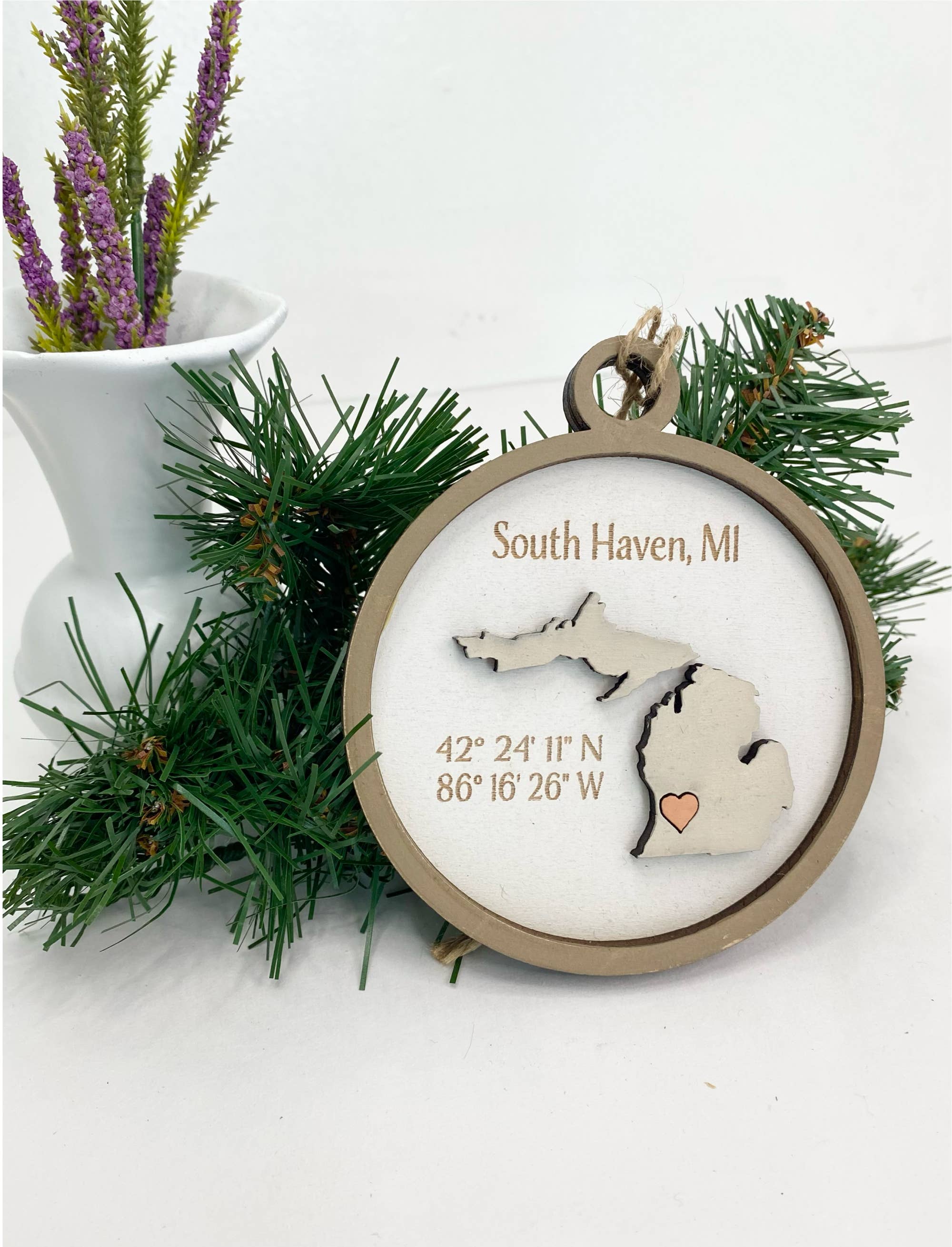 Pine Designs - Wholesale Ornament - Ornament - "Any" City/State Wood Ornament or Gift Tag1