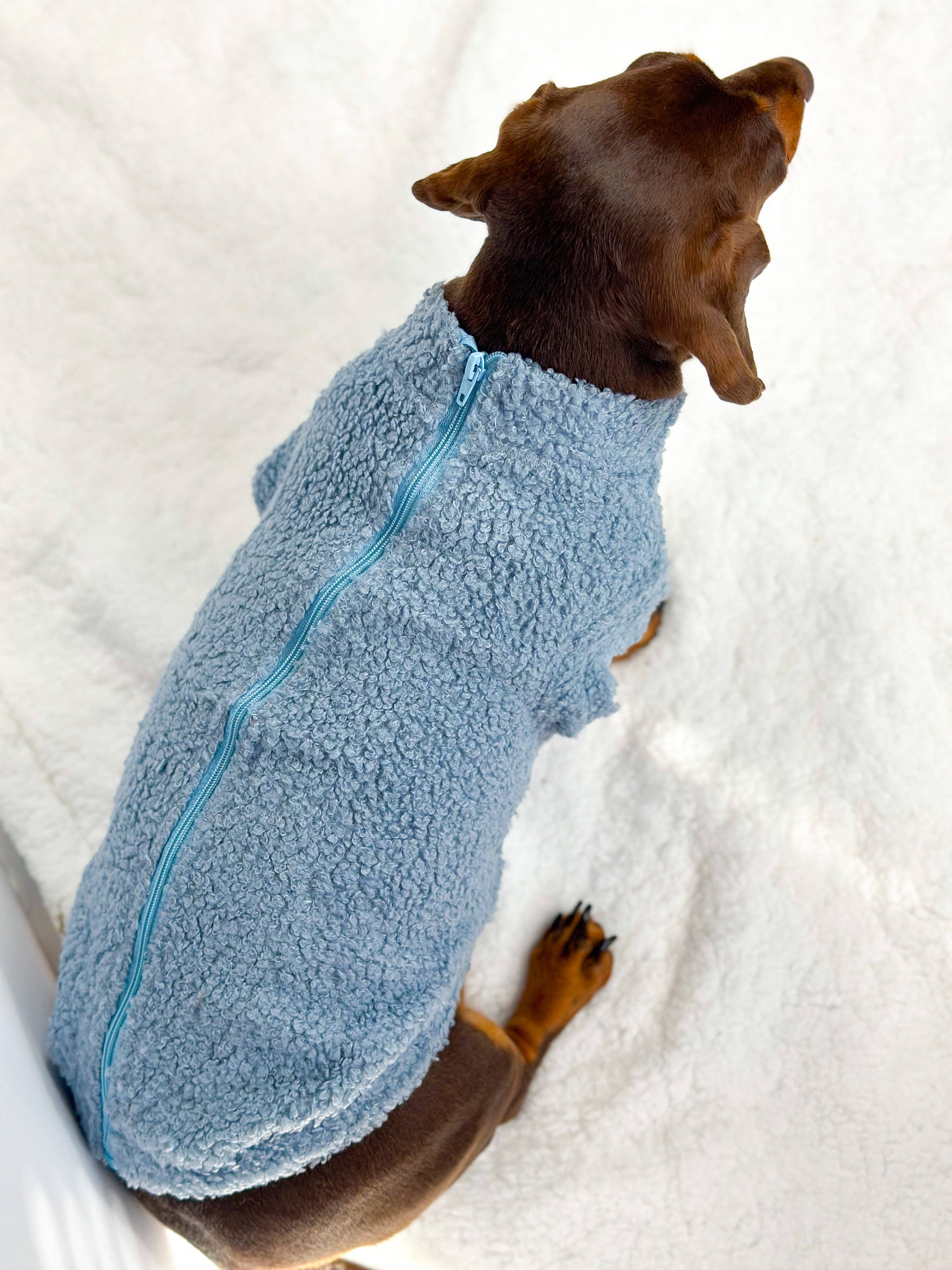 The Paw Print Boutique – wholesale Pet jumper – Dog – Teddy Fleece - Dusky Blue4