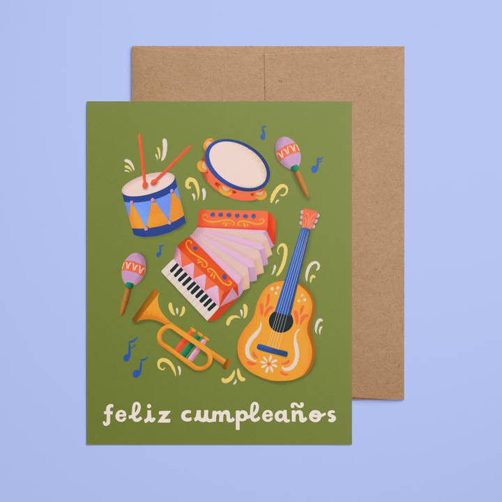 Ana Peake - Venta al por mayor Tarjetas de cumpleaños - Mariachi Instruments: tarjeta de felicitación de cumpleaños en español