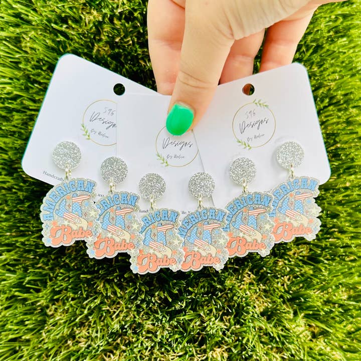 American Babe Statement Earrings for wholesale by 596 Designs