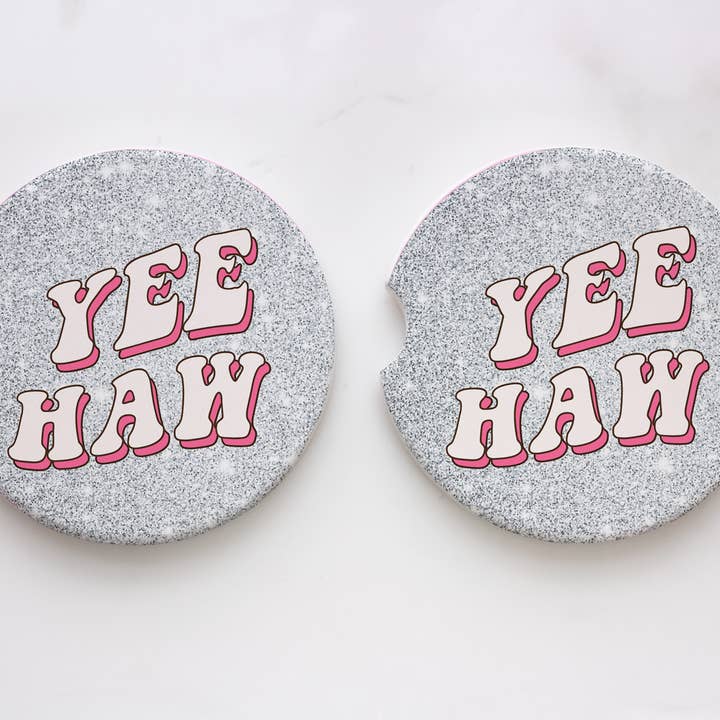XO Wholesale - Wholesale Car Coaster - Women's - Glitter Yee Haw Car Coasters