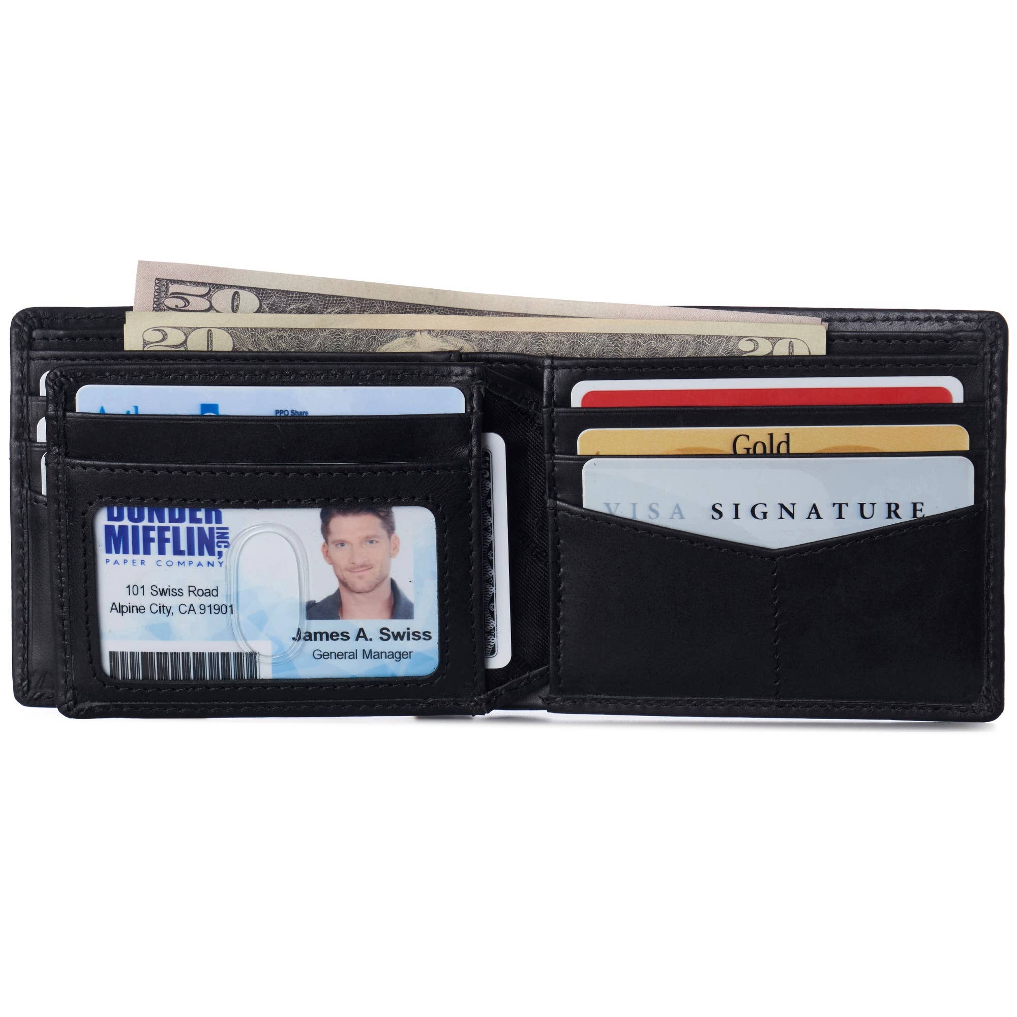 Alpine Swiss - Vente Portefeuille – homme - Alpine Swiss Commuter Portefeuille à deux volets RFID pour homme 2 fenêtres d'identification - Portefeuille 99226