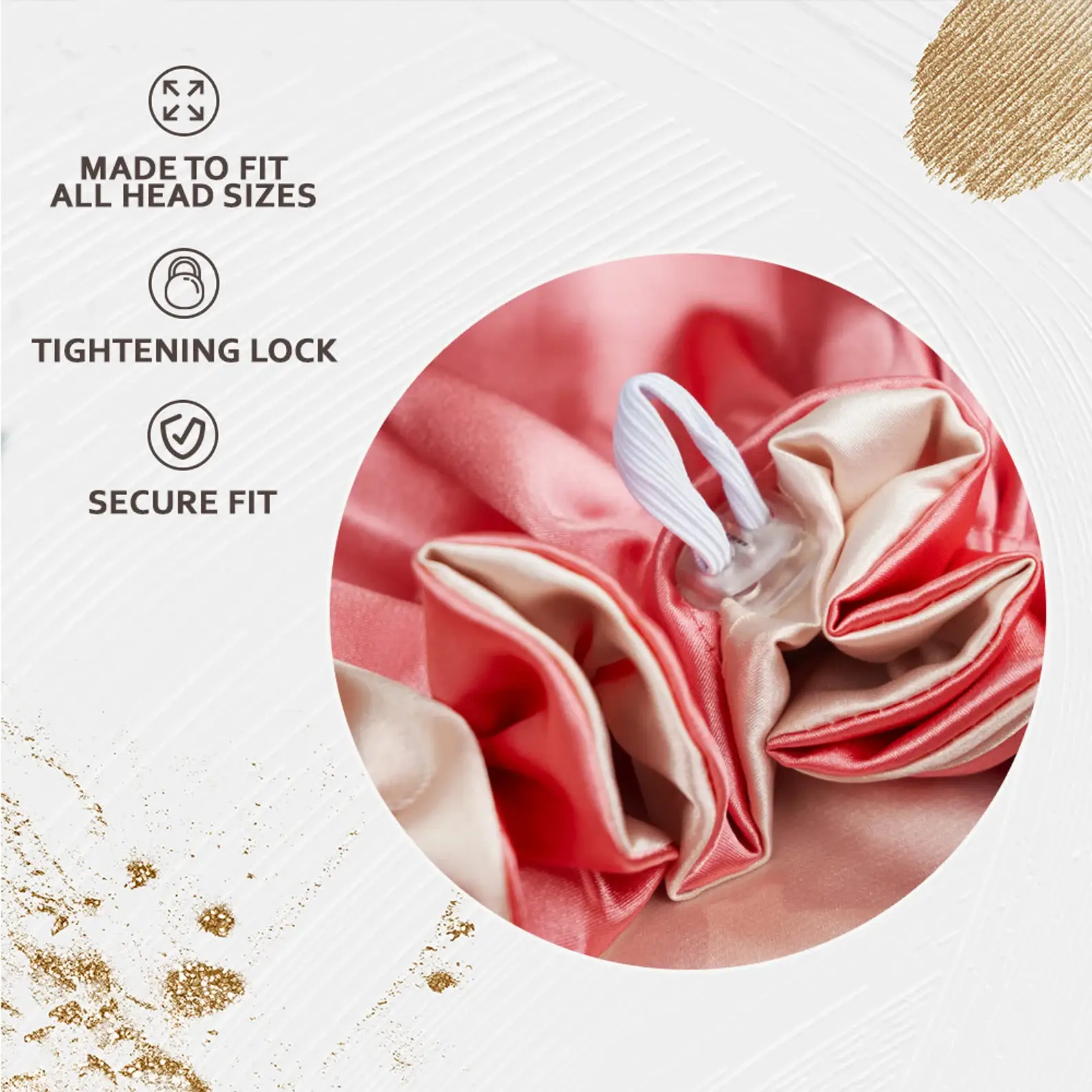 GiftsbyPR - Vente Serviette pour les cheveux en soie/microfibre - Bonnet en satin soyeux pour adultes, bonnet en satin réversible pour dormir8