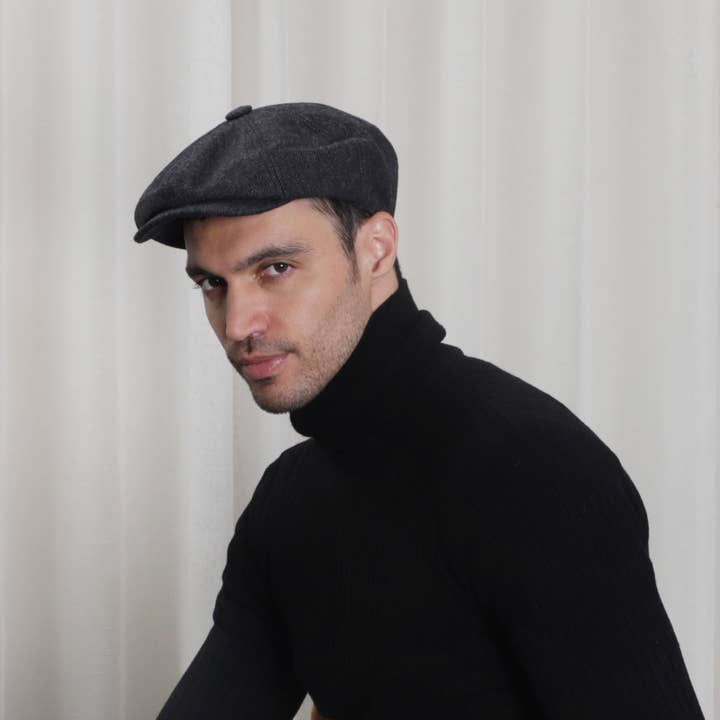 Wholesale HAT-011XL Newsboy Tweed Cap Grey Extra Large for your