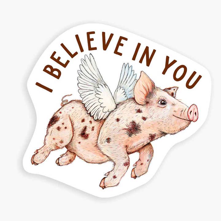 Minipegatina Pigs Fly para venta al por mayor de Nice Enough Stickers