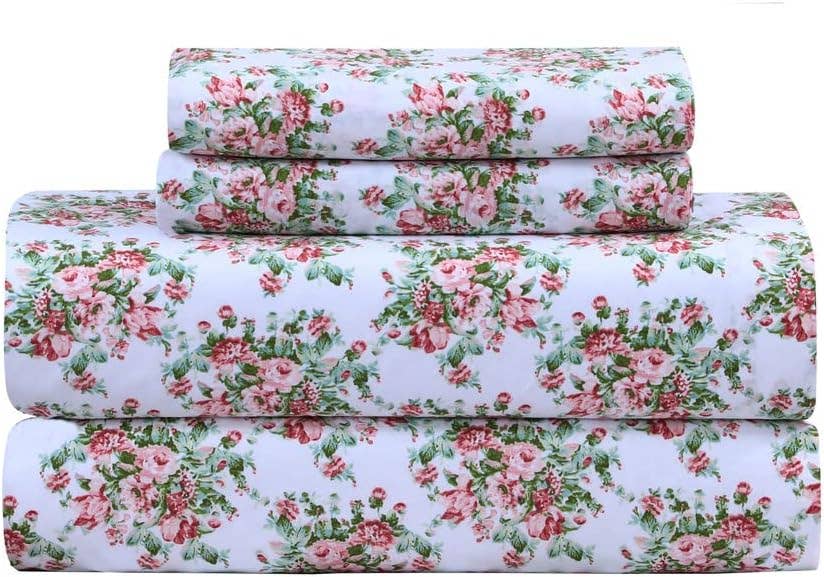 Feather & Stitch New York - Vente Parures de lit - Ensemble de draps en percale 100 % coton, 300 fils (4 pièces)19