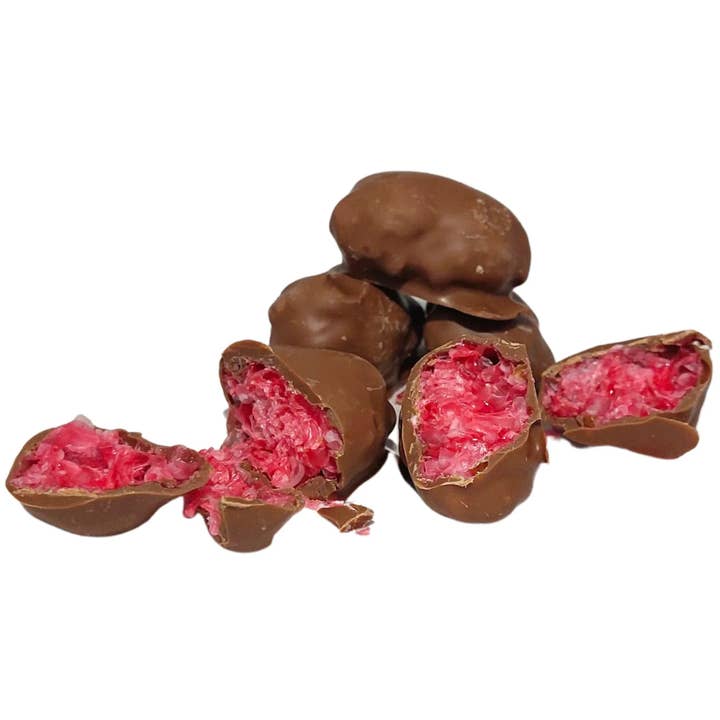 Poppy's Chocolate - Wholesale Chocolate-covered sweets - Frochies Red Frogs chocolate coated freeze dried candy lollies3