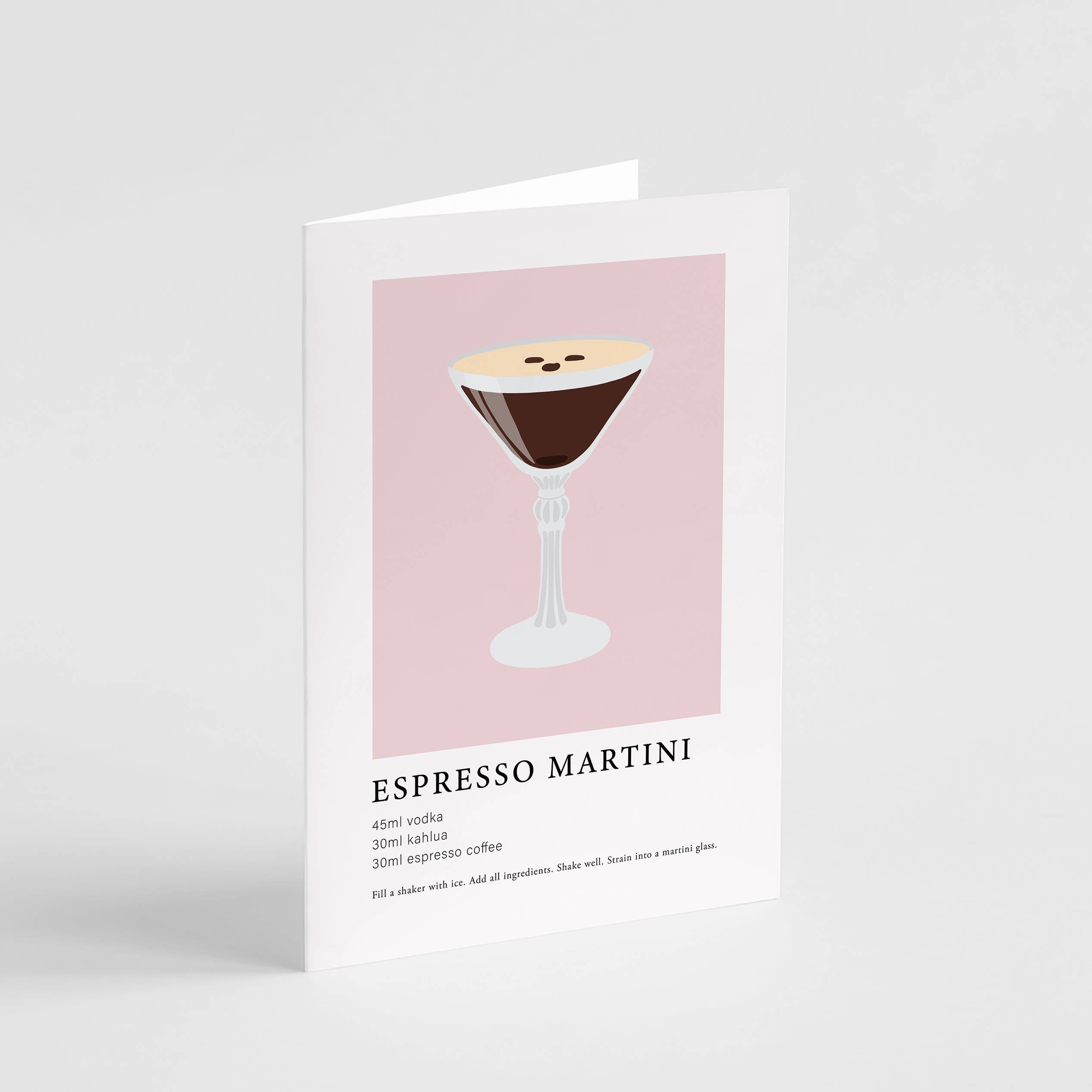 Popsy Press - Vente Carte de vœux classique - Carte de vœux cocktail Espresso Martini - Carte d'alcool mignonne1
