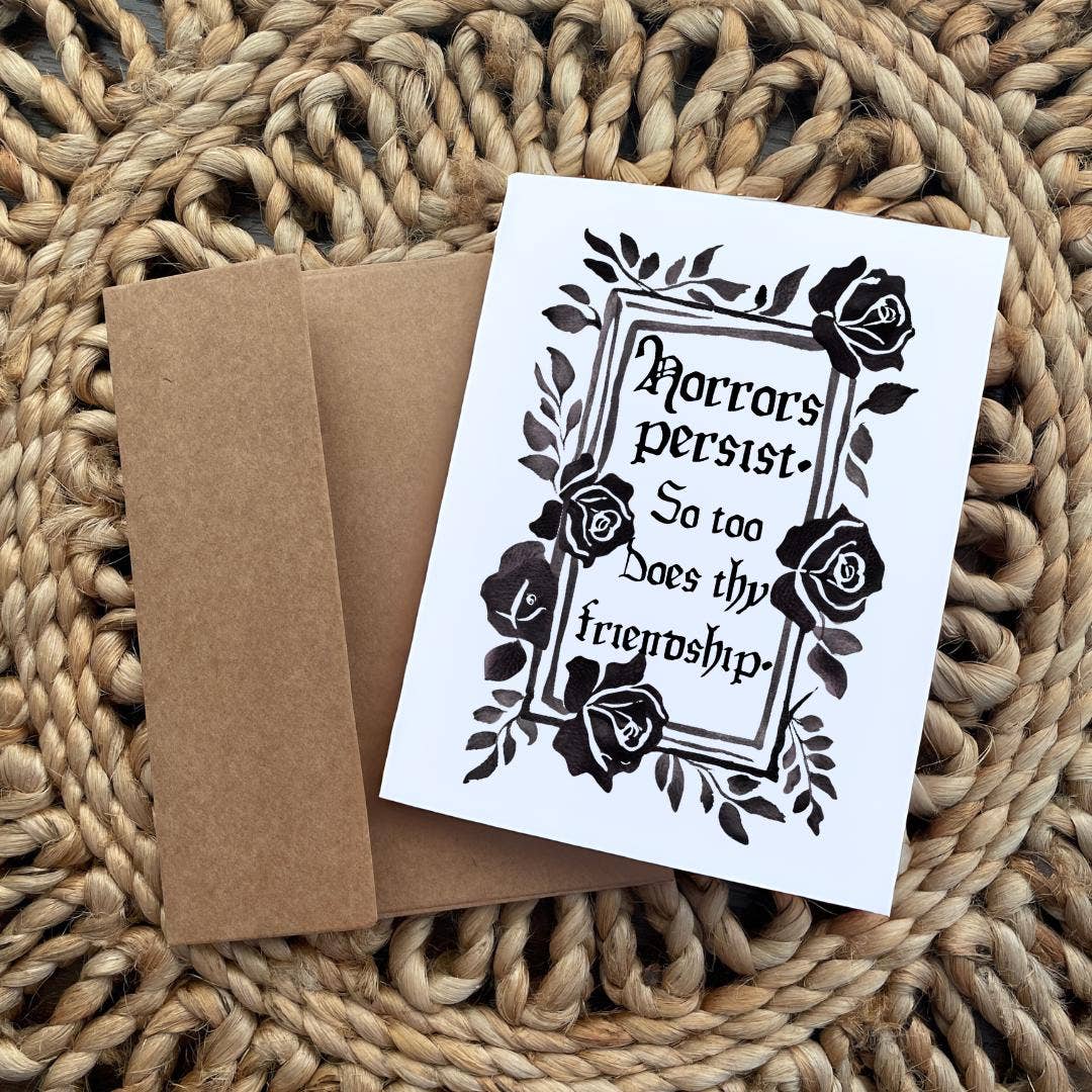 Cryptic Paper Co. – wholesale Friendship card – Gothic Black Rose Friendship Thank You Card8