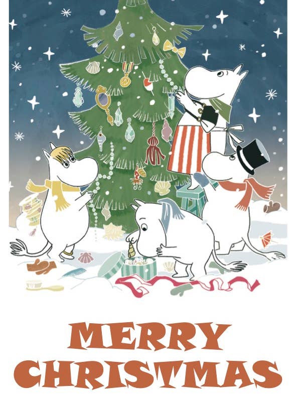 Moomin Joyeux Noël, carte postale Moomin en bois pour la vente par Come to Finland