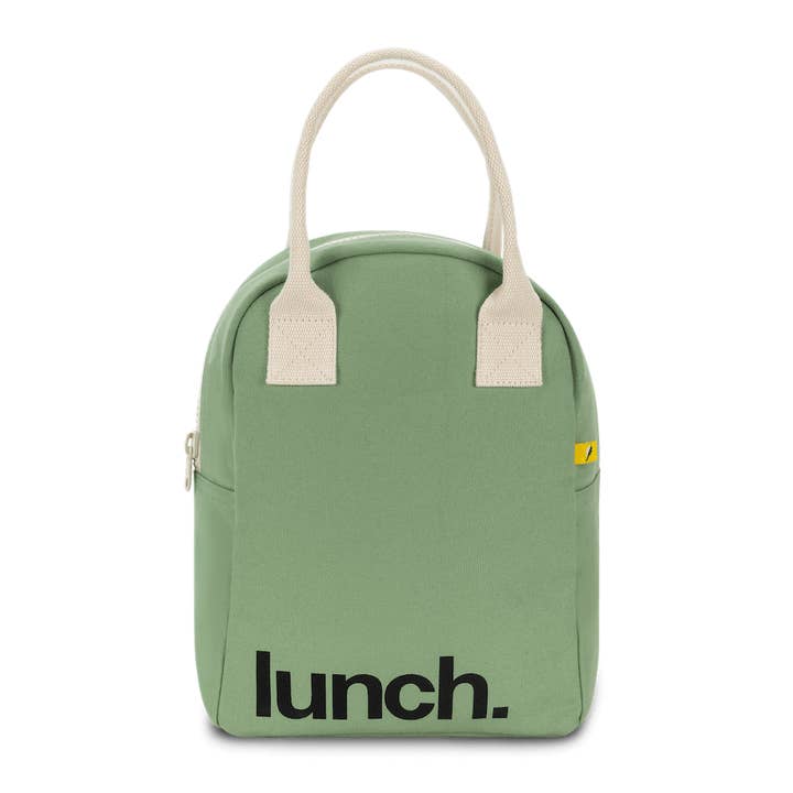 Zipper Lunch Bag - ‘Lunch’ Moss for wholesale by Fluf