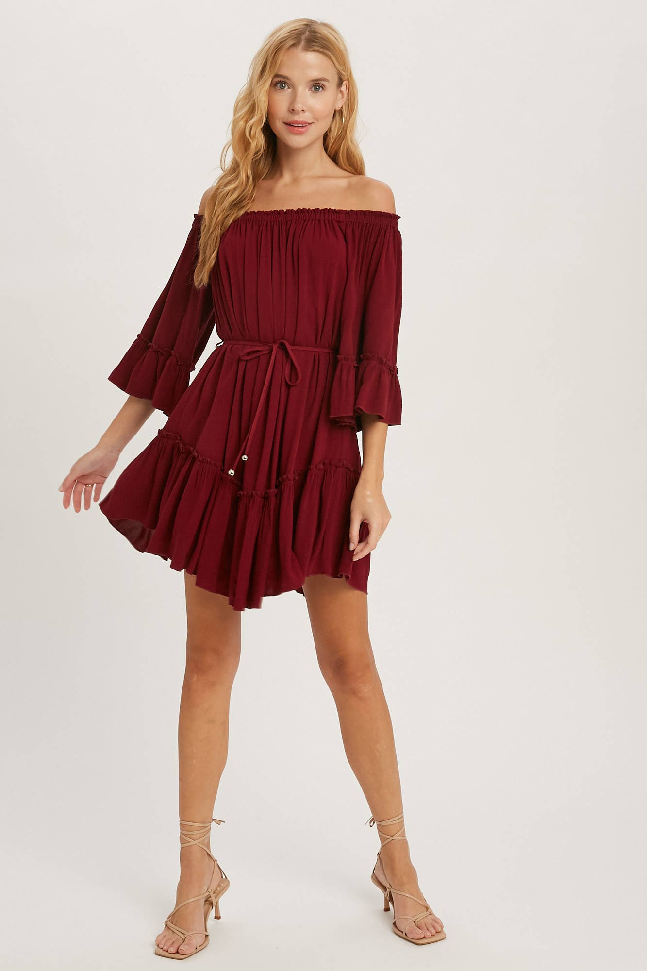 Bluivy - Wholesale Dress - Women's - RUFFLED SOLID BOHO DRESS44