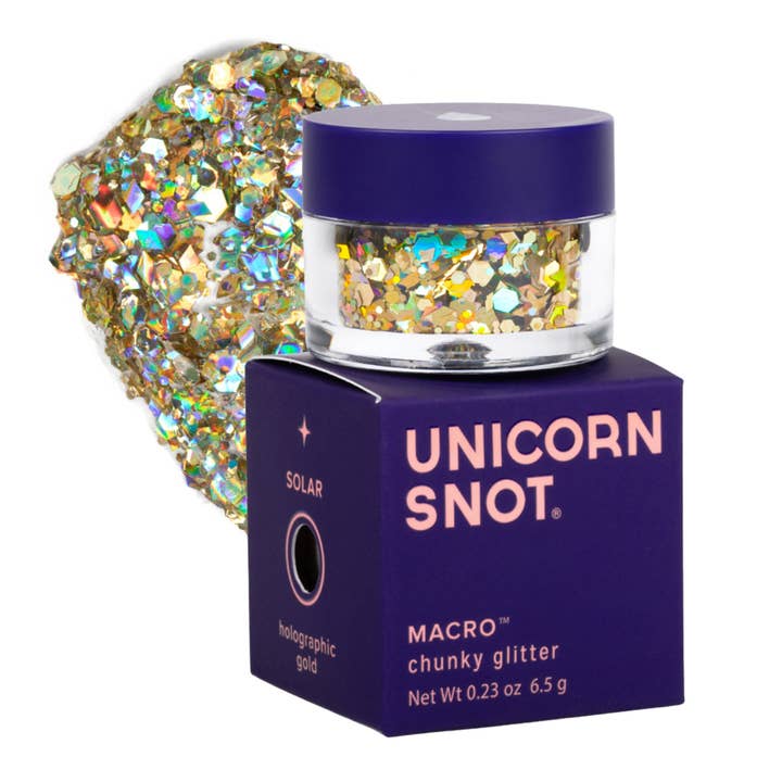 Macro Glitter | Oro-Solar | Purpurina Gruesa | Purpurina Corporal para venta al por mayor de Unicorn Snot | Glitter Beauty