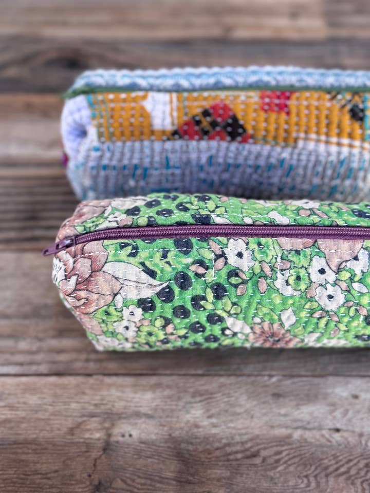 Cotton Long Zip Pouches for wholesale by Belle's Nest