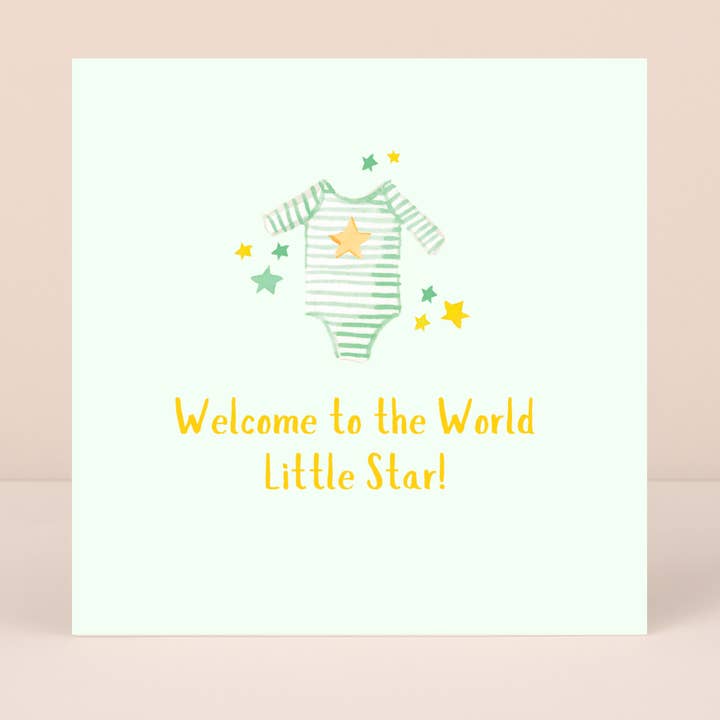 Petimo – wholesale Baby card – Welcome to the World Little Star New Baby Card1