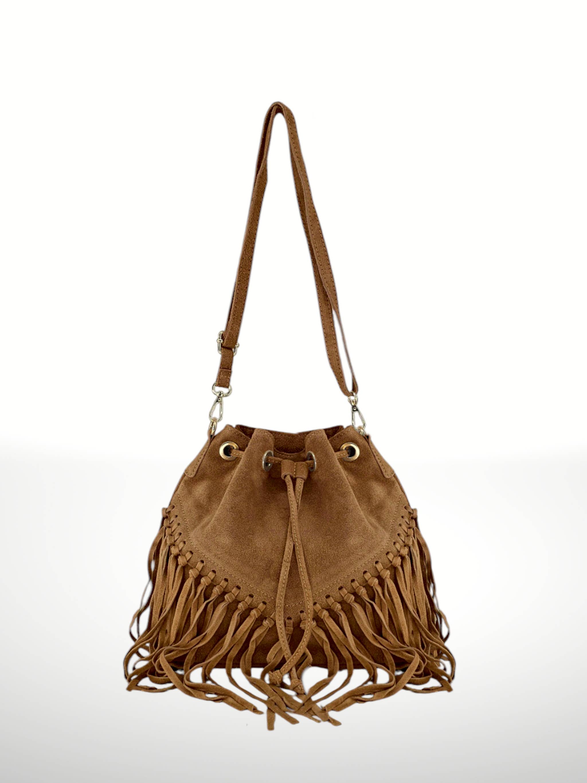 ITALIAN'S LEATHER – Großhandel Schultertasche – Damen – Emanuela Beuteltasche aus Wildleder 2204192