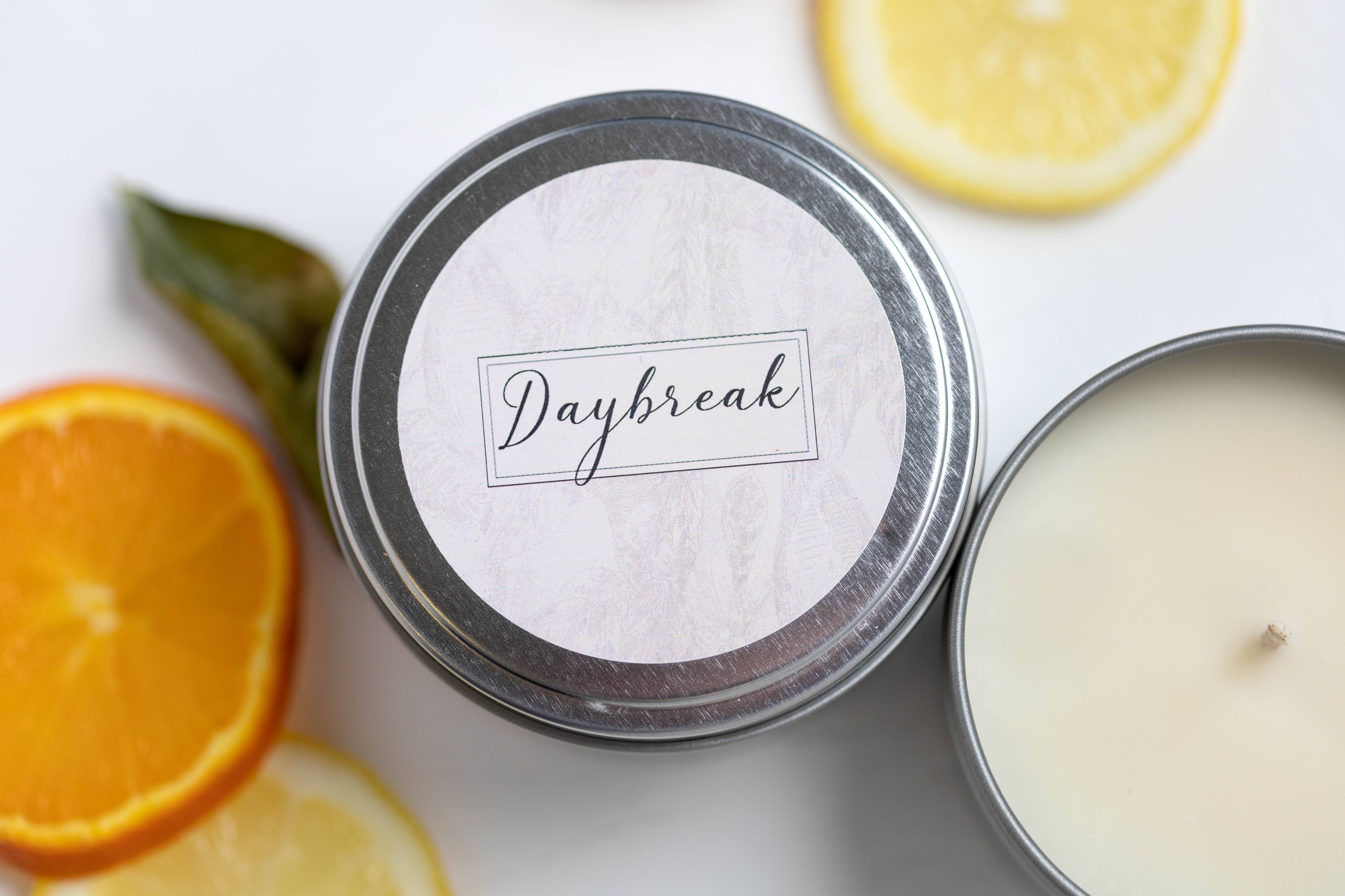 Idle Hour Wax & Wicks - Wholesale Travel Candles - Daybreak, 5.5 oz tin Soy Wax Candle1