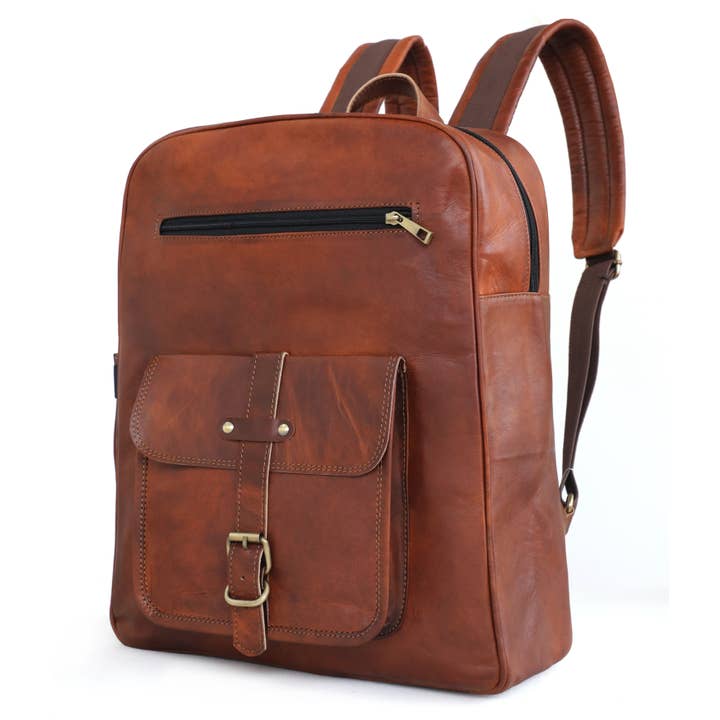 Zaino da viaggio unisex in pelle di capra 16 pollici per la vendita all'ingrosso da parte di Anuent