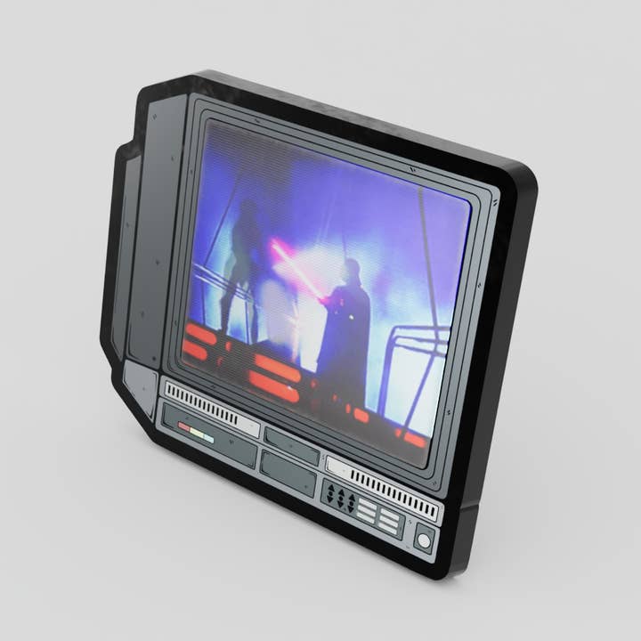 GoopyGoblins - Wholesale Lapel pin/button - 2.5" Lenticular Star Wars Light Saber CRTV Enamel Pin3