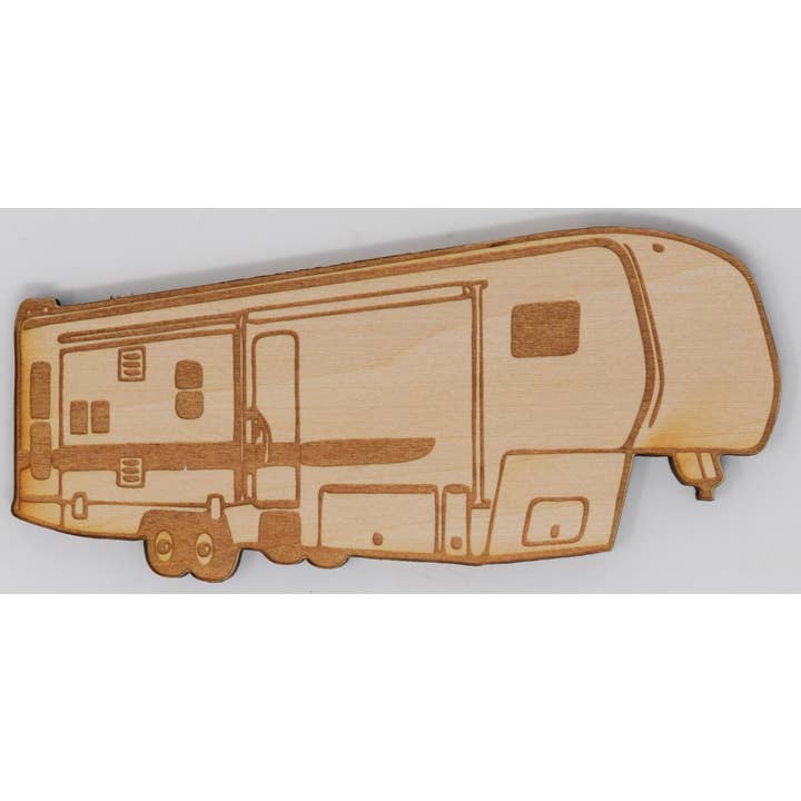 Wood Engraved 5th Wheel Trailer Magnet for wholesale by Shore Thing Laser Engraving LLC