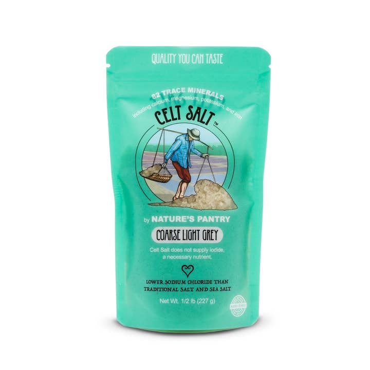 Celt Salt By Nature's Pantry – wholesale Salt – Celtic Sea Salt, Coarse Light Grey 1/2 lb(8oz) Resealable Bag