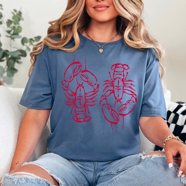 Shoppe SHC - Wholesale T-Shirt (Graphic) - Women's - Spring 2025 Coastal Aesthetic Lobster | Graphic Tee |Gildan 11