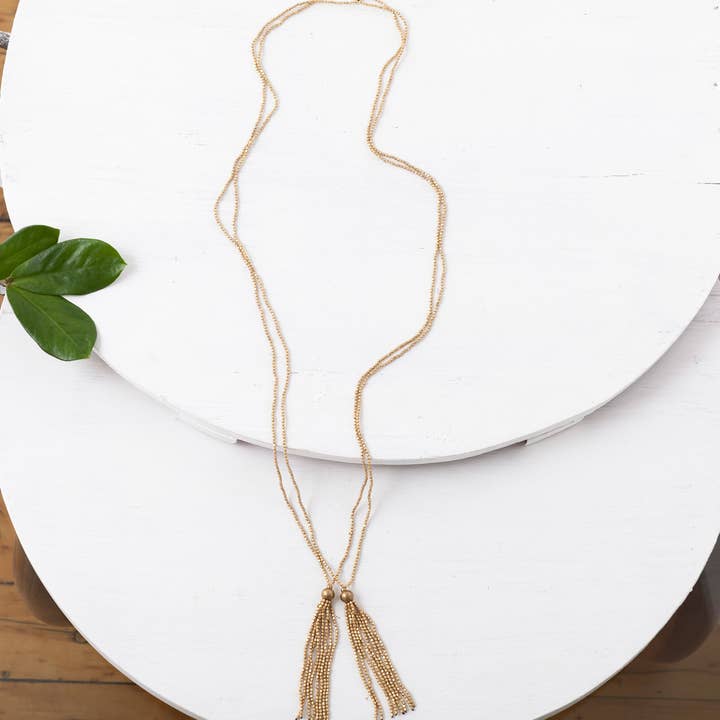 Collar con borlas Lariat de latón para venta al por mayor de Baizaar