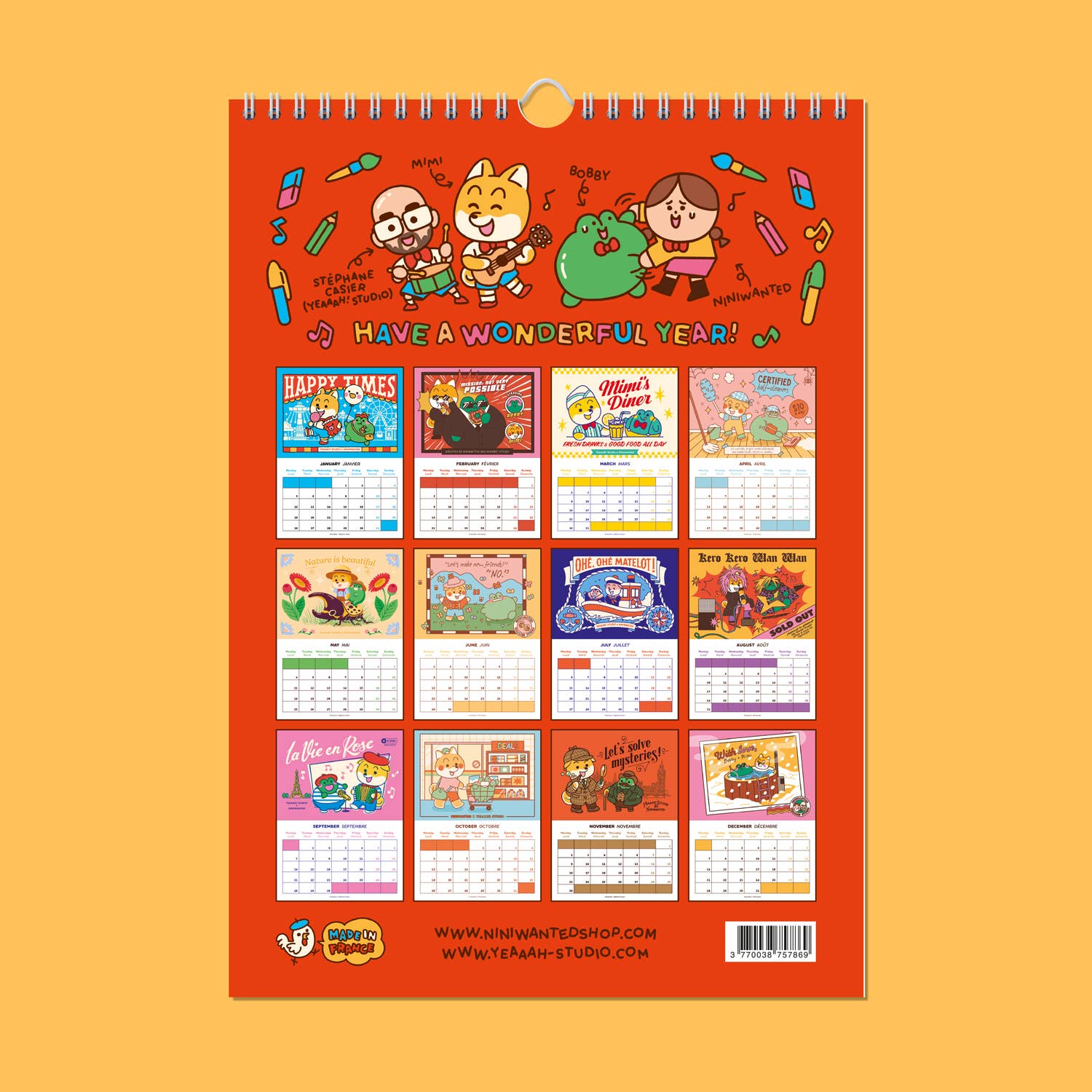 Yeaaah! Studio - Wholesale Calendar - 2026 calendar illustrated by Yeaaah! Studio & Niniwanted13