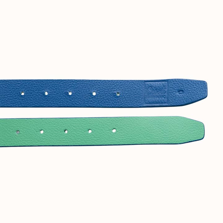 Blue Crush & Jade vendbart læderbælte | 3cm for engroshandel hos Cesoli