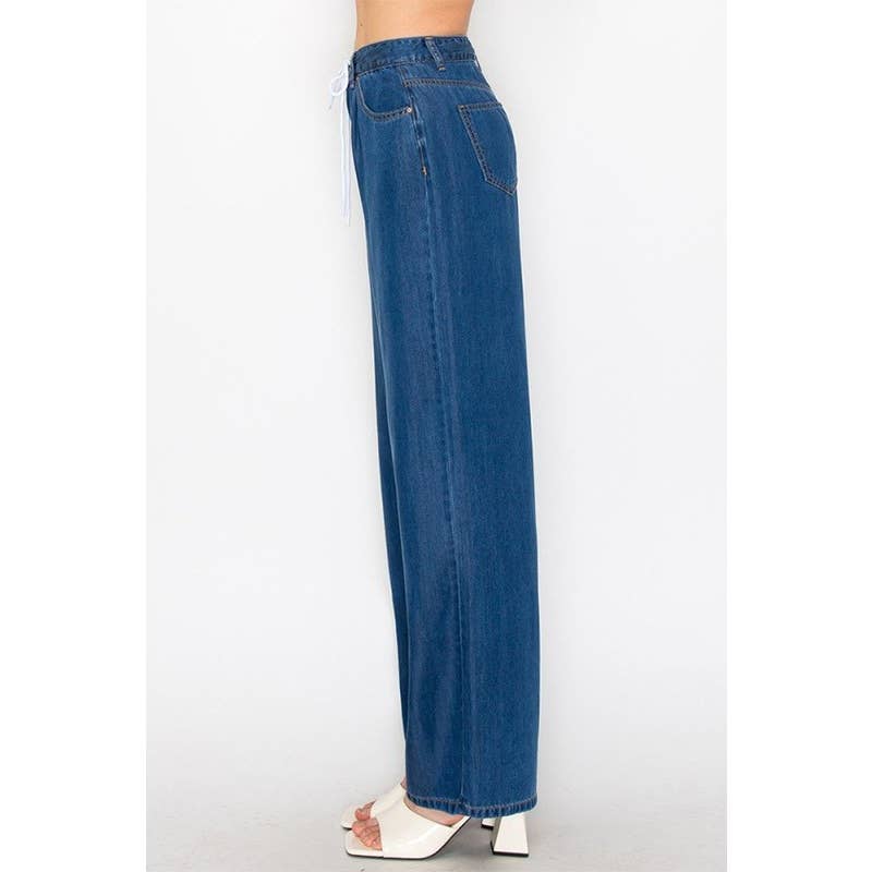 Paperdoll - Vendita all'ingrosso Jeans - Donna - JEANS LARGHI CON DRAPPEGGIO IN LYOCELL 7