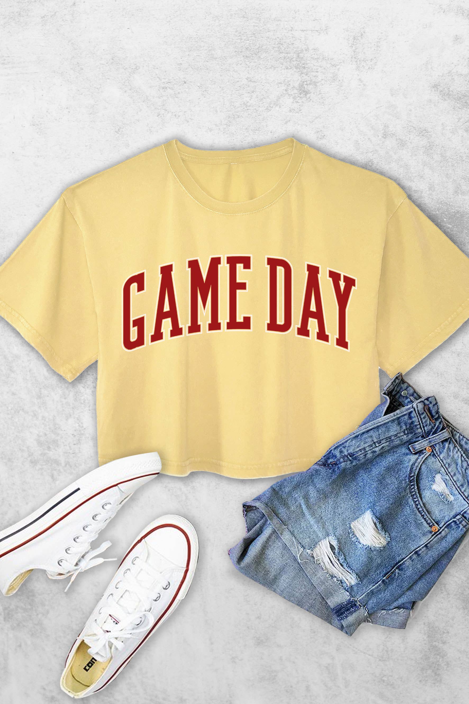 Rustee Clothing - Wholesale Screen Printed T-Shirt - Women's - GAME DAY PUFF WOMEN'S VINTAGE GRAPHIC CROP TOP3