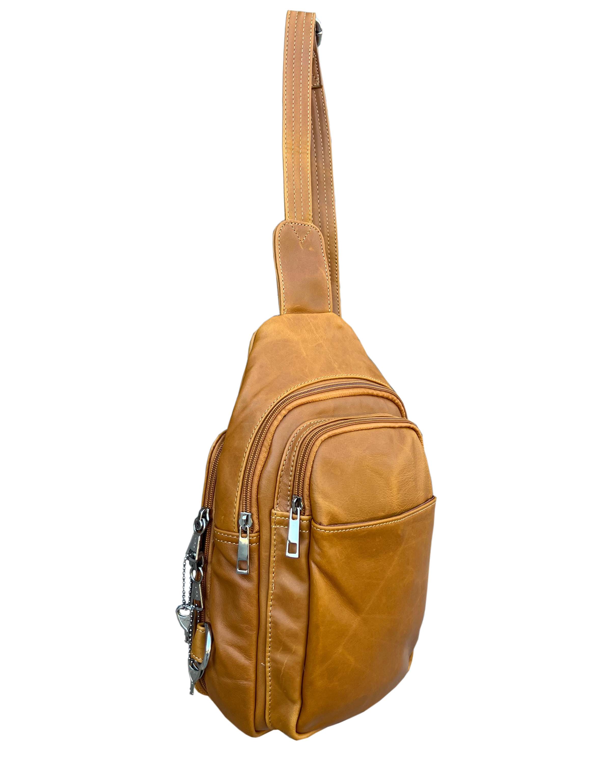 Roma Leathers, Inc. - Vente Sac à bandoulière – unisexe - Sac bandoulière en cuir de vachette huilé.6
