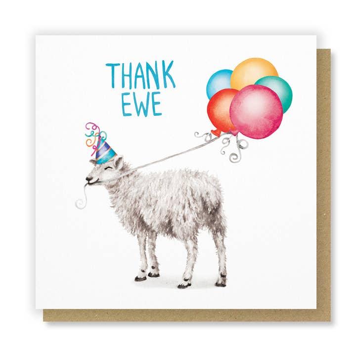 Thank Ewe - Funny Sheep Greetings Card for wholesale by Citrus Bunn