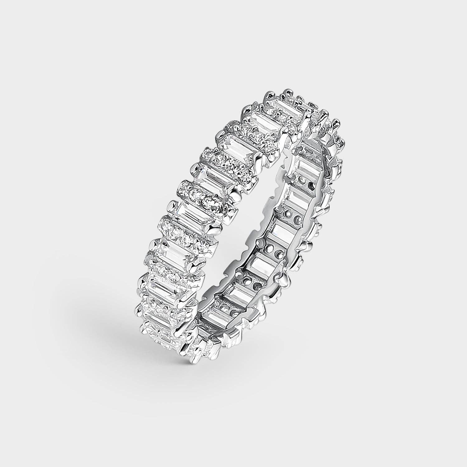 Itemporality - Wholesale Multi-Stone Ring - BAGUETTE ZIRCON RING IN SILVER0