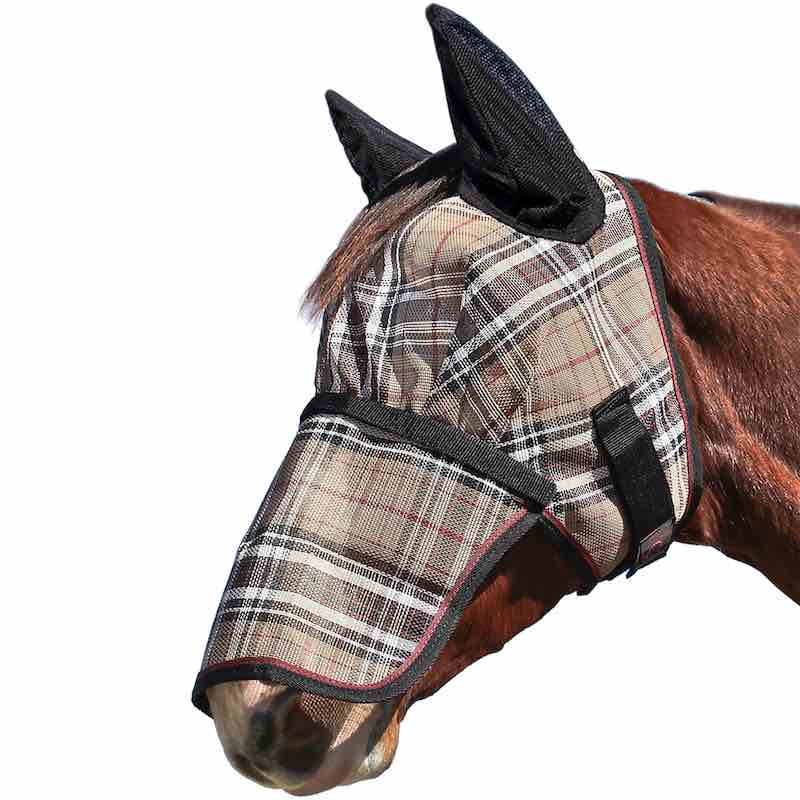 Kensington - Wholesale Horseback Riding Gear - 73% UV Fly Mask with Removable Nose - Soft Mesh Ears & Forelock Opening0
