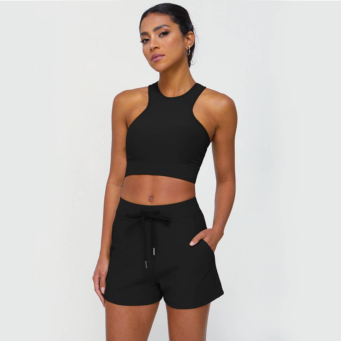 Sodalemon - Wholesale Activewear Set - Women's - Full Coverage High Intensity Sports Bra & Drawstring Shorts4