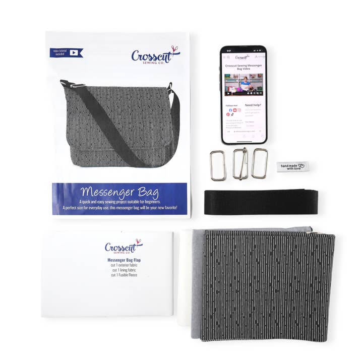 Crosscut Sewing Co. - Wholesale DIY Craft Kit - Messenger Bag Sewing Kit - DIY Beginner Sewing Project Kit Kids and Adults32