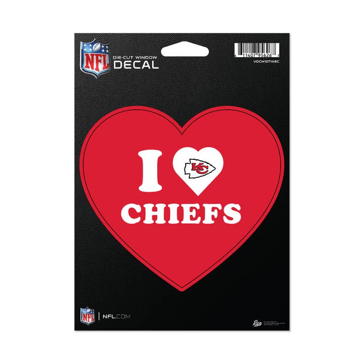 NFL Football Kansas City Chiefs Hearts Medium Die Cut Decal for wholesale by Rico Industries