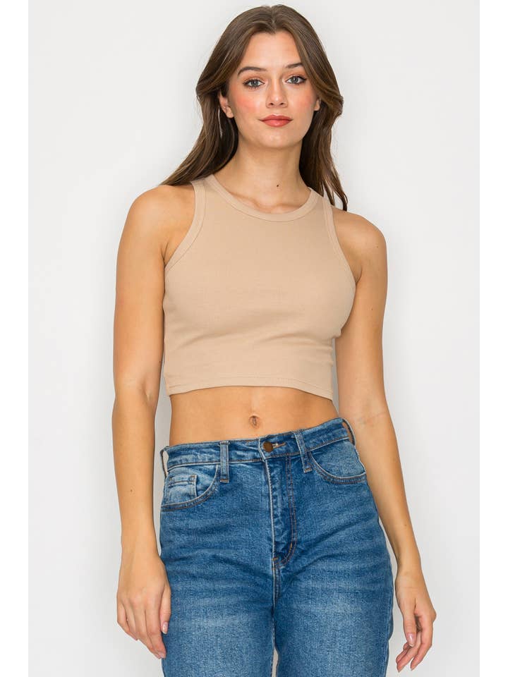 Vanilla Monkey - Wholesale Tank Top - Women's - Cropped High Neck Ribbed Tank Top6