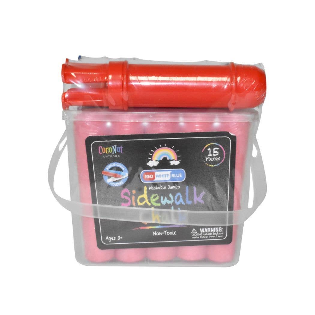 Coconut Outdoor - Wholesale Krijt - Jumbo Buitenkrijt - 15 stuks Rood, Wit & Blauw0