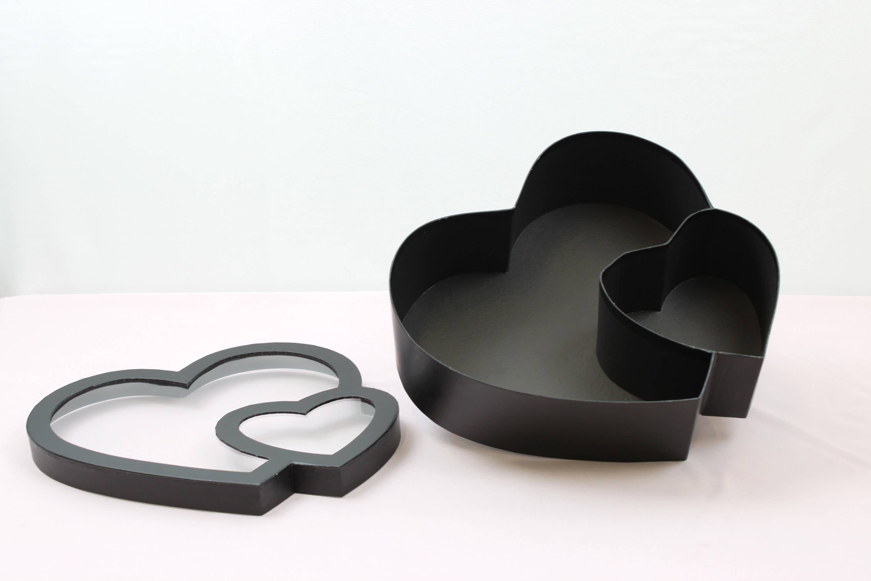 Elegant Design Supply - Wholesale Gift Box - Double Heart Flower Gift Box with Lid - Various Colors - For Preserved/ Eternal Rose / Gift / Chocolate Strawberries Arrangements3