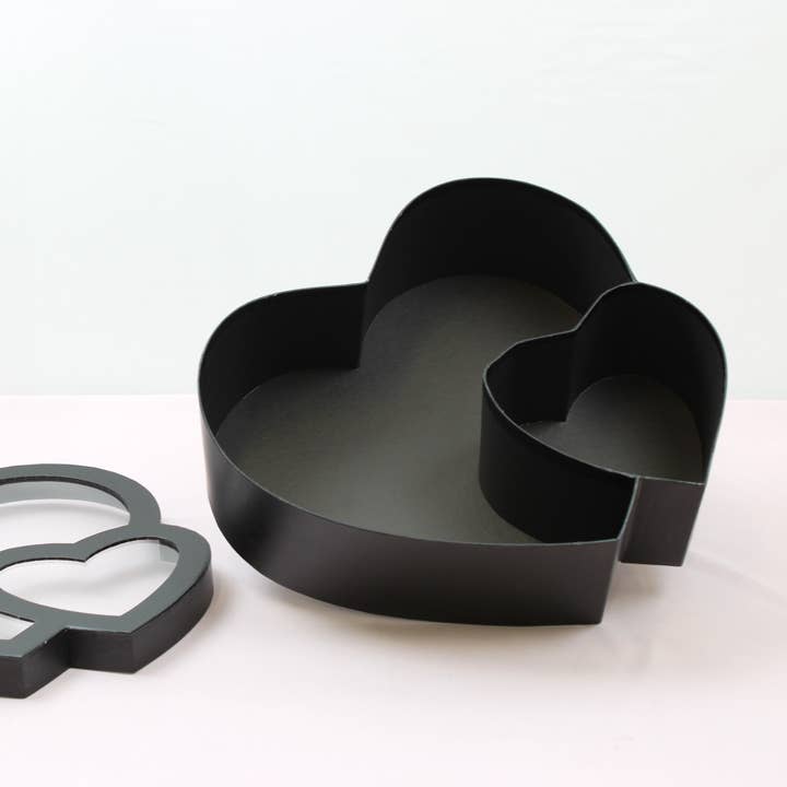 Elegant Design Supply - Wholesale Gift Box - Double Heart Flower Gift Box with Lid - Various Colors - For Preserved/ Eternal Rose / Gift / Chocolate Strawberries Arrangements3